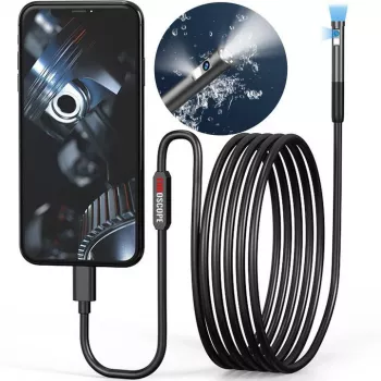 MBG kaksoislinssinen endoskooppi-tarkastuskamera 2m kaapeli 7 LED 2x Full HD Wi-Fi iPhone Android