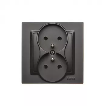 KONTAKT SIMON 10 pistorasia mattamusta 16A 250V ruuviliittimet Type-E