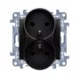 KONTAKT SIMON 10 moduuli 2x pistorasia Type-F mattamusta ruuviliittimet 16A 250V