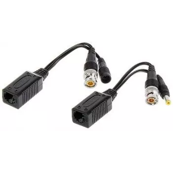 DELTA TR-1RJ-HD passiivinen videobalun-sarja (2 kpl) - 8MP 4K HD-CVI/HD-TVI/AHD/CVBS, BNC-RJ45, musta