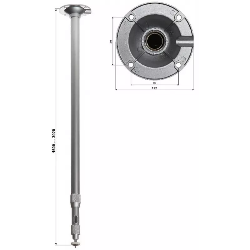 DELTA teleskooppikattoteline kameralle BR-150X300