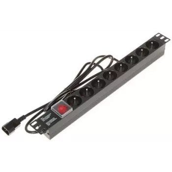 DELTA PD-8/R-IEC pistorasia 8 pistorasiaa ylijännitesuojaus 230V 10A musta
