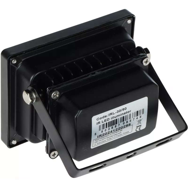 DELTA ulko-IR-valaisin IRL-30/90 30m 90° 850nm 12V DC IP66 musta