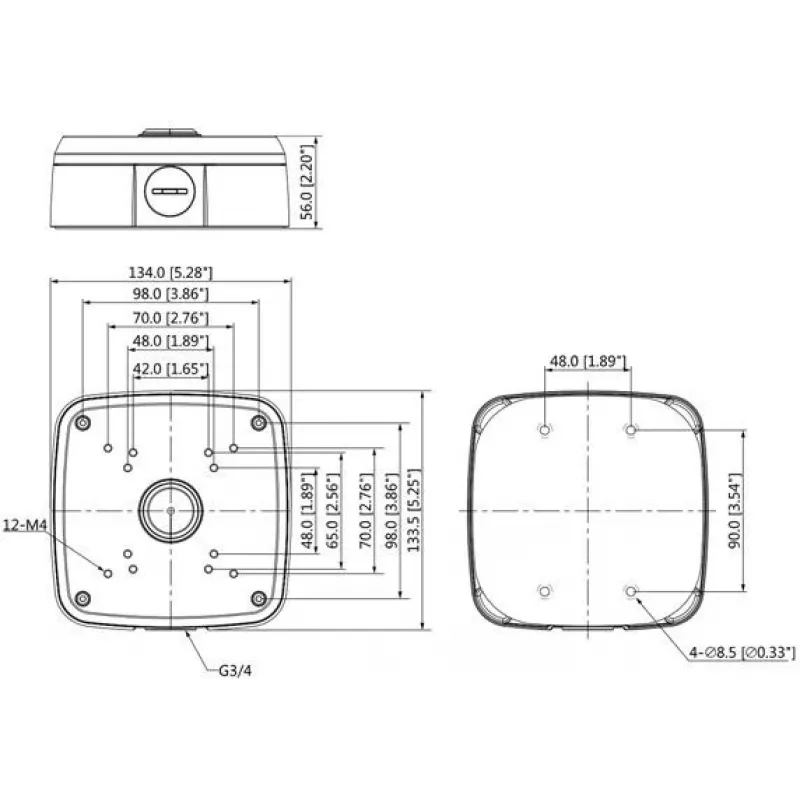 DELTA STG-PFA121(BLACK) alumiininen kamerateline kojerasialle, musta, IP66