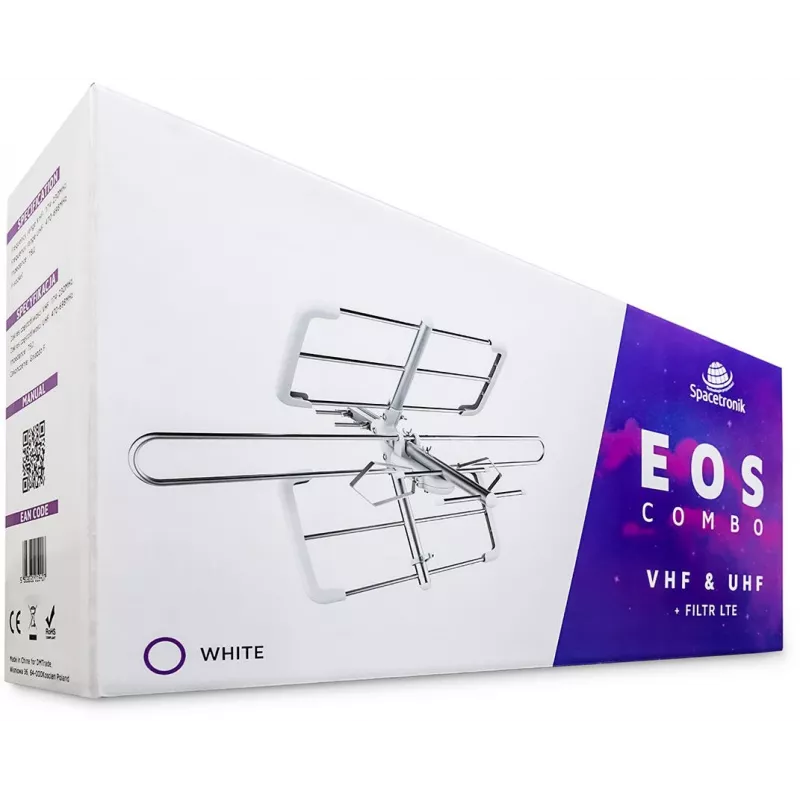 Spacetronik EOS Combo valkoinen passiivinen DVB-T/T2-antenni