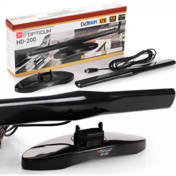 OPTICUM ANT0136 HD-200 sisäantenni DVB-T2 aktiivinen musta