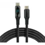 USB-C–USB-C-kaapeli LCD-tehonäytöllä, 3 m, 45W PD, musta