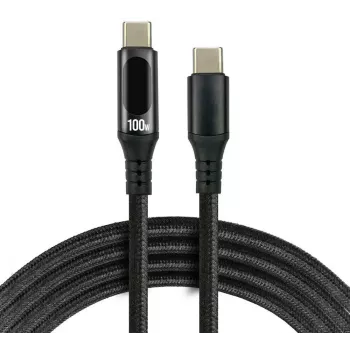 USB-C–USB-C-kaapeli 100 cm 100W PD LCD-näyttö everActive CBB-1PD5L