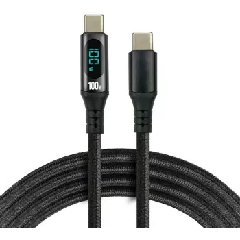 USB-C–USB-C-kaapeli 100 cm 100W PD LCD-näyttö everActive CBB-1PD5L