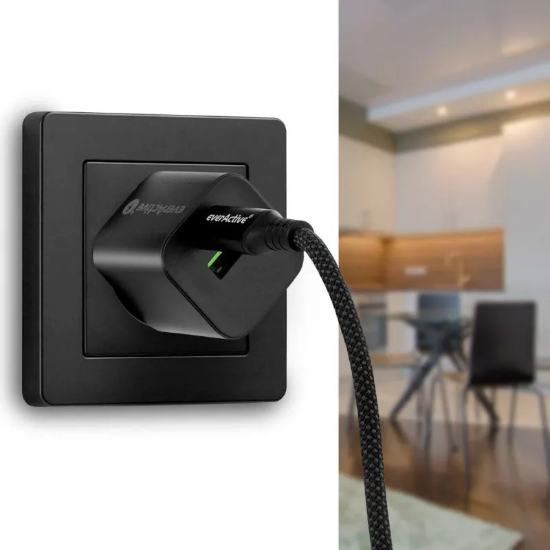 USB-C–USB-C-kaapeli 2 m 100W LCD-tehonäyttö everActive CBB-2PD5L