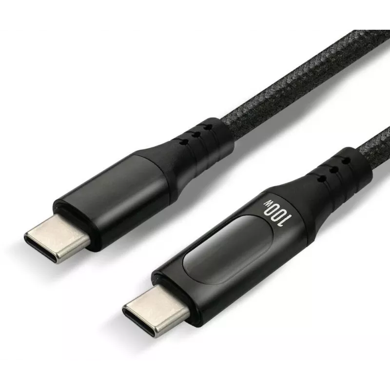 USB-C–USB-C-kaapeli 2 m 100W LCD-tehonäyttö everActive CBB-2PD5L