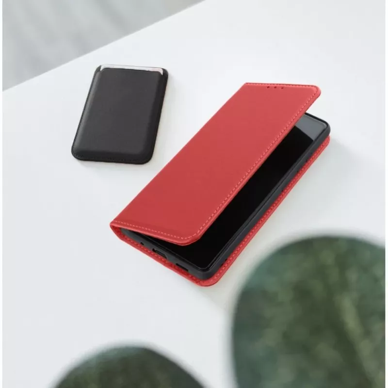 OEM flip-suojakotelo iPhone 17 Pro / 18 Pro Smart Pro Book nahka burgundinpunainen