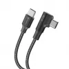 Forcell F-Energy CC-1Deg USB-C - USB-C kaapeli 100W PD QC4.0 5A 2m musta 90° kulma