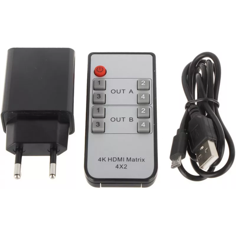 HDMI-kytkin 4x2 matriisi 4K@30Hz HDMI-SW-4/2-MATRIX