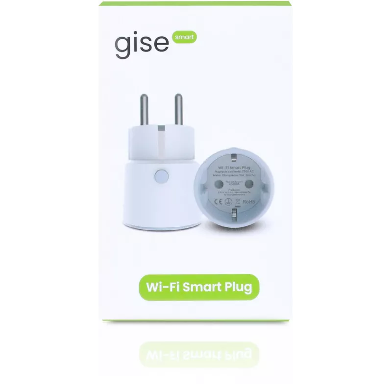 GISE SP-02 älykäs Wi-Fi-pistorasia energianseurannalla, 16A, 3680W, Tuya-yhteensopiva
