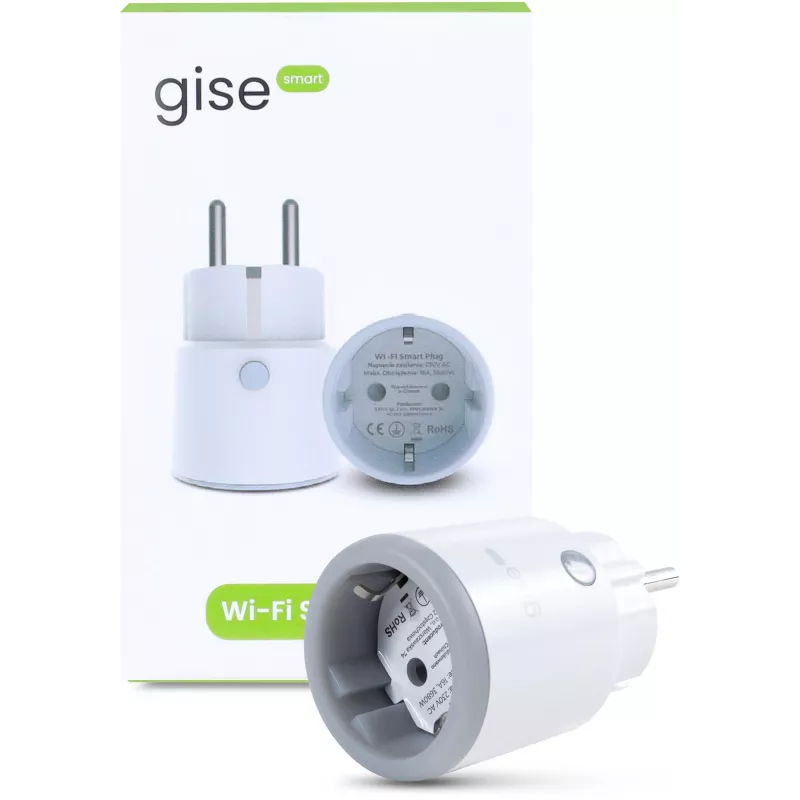 GISE SP-02 älykäs Wi-Fi-pistorasia energianseurannalla, 16A, 3680W, Tuya-yhteensopiva
