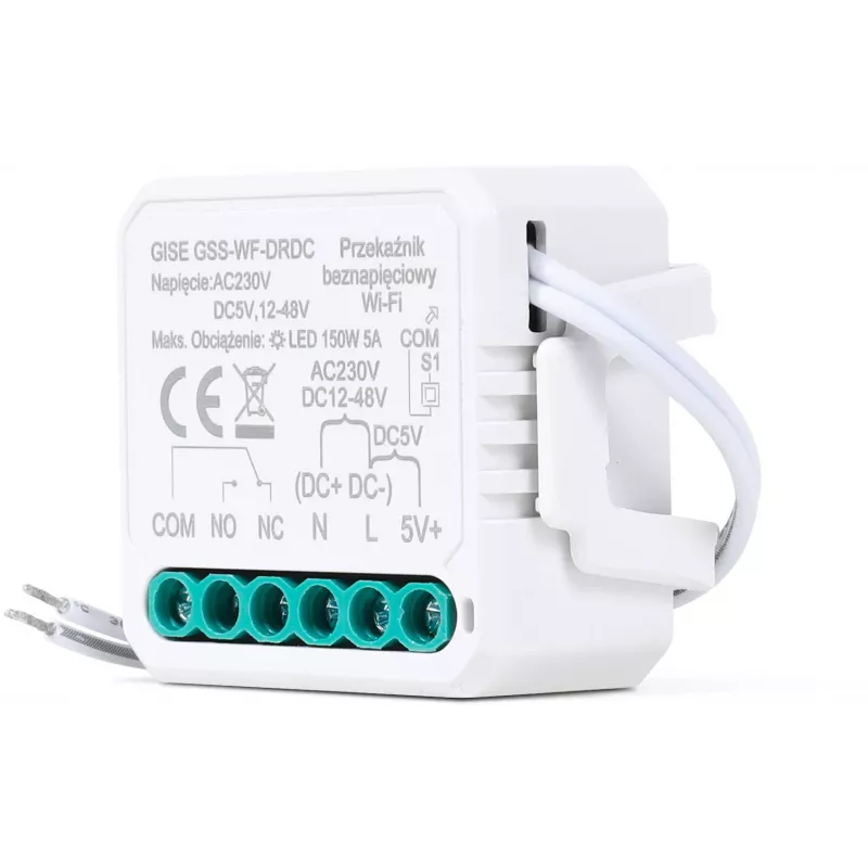 GISE älykäs yksikanavainen jännitteetön matalajännite-WiFi-relemoduuli | Tuya | GSS-WF-DRDC