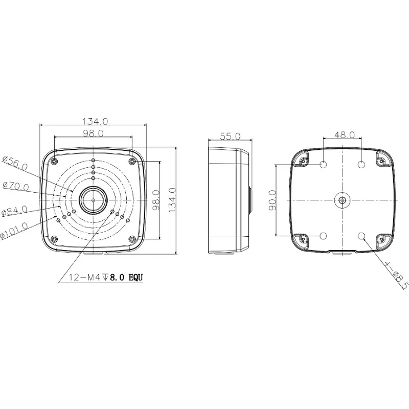 MITON MT-P122V2 pinta-asennettava verkkorasian kojerasia 2-portti valkoinen