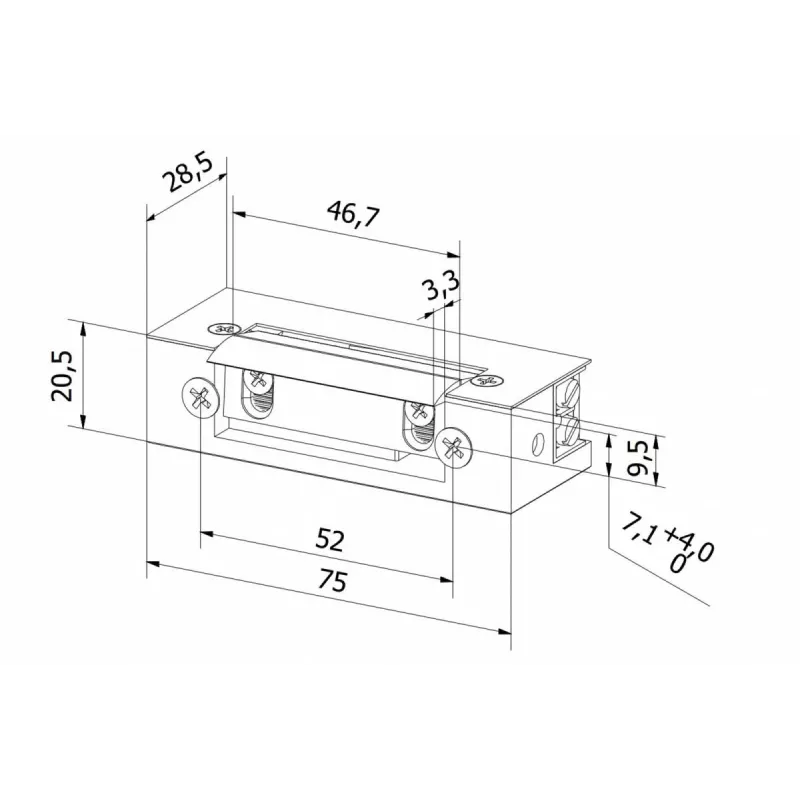 BIRA HARTTE S12U sähkölukon vastake, S-sarja, 12V AC/DC, vakio