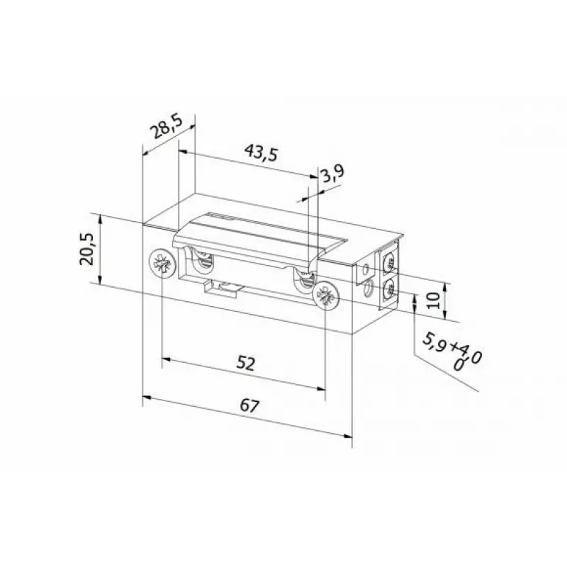 BIRA ES1-001 symmetrinen sähköinen ovenavaaja 12V AC/DC Basic