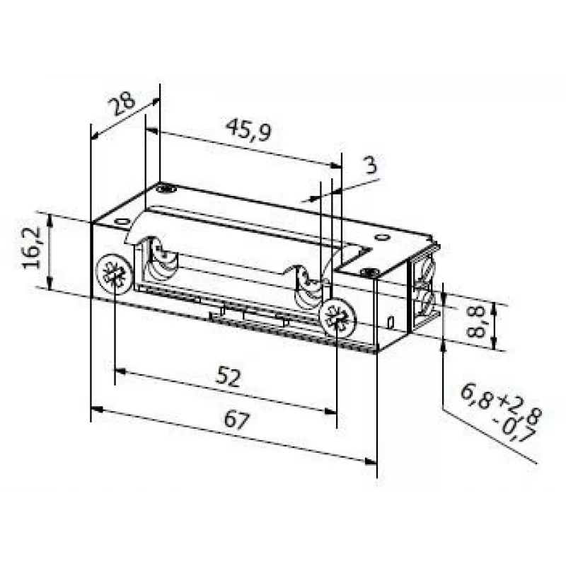 BIRA HARTTE XS00U-B sähkölukko XS-sarja 12-24V AC/DC Low Current vahvistettu