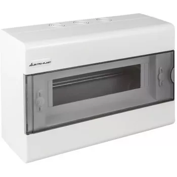 ELEKTRO-PLAST OPATÓWEK SRn-12 pinta-asennettava jakokeskus 12 moduulia 1 rivi IP40 läpinäkyvä ovi