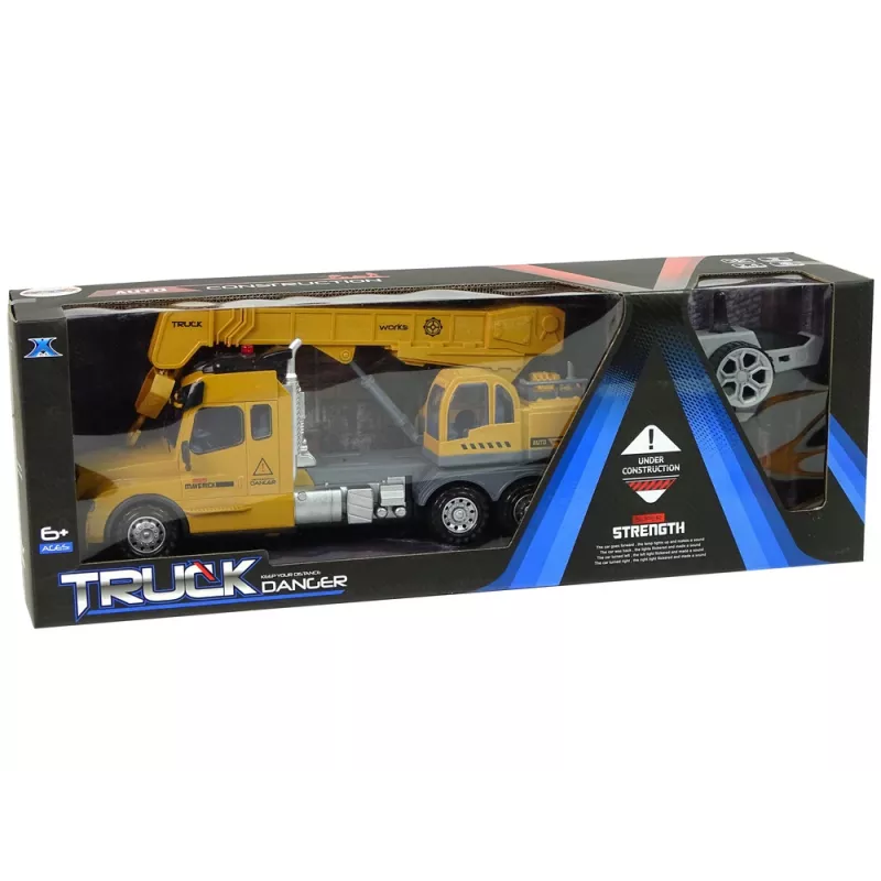 LEAN TOYS kauko-ohjattava nosturiauto Pilot 2.4G valot äänet keltainen