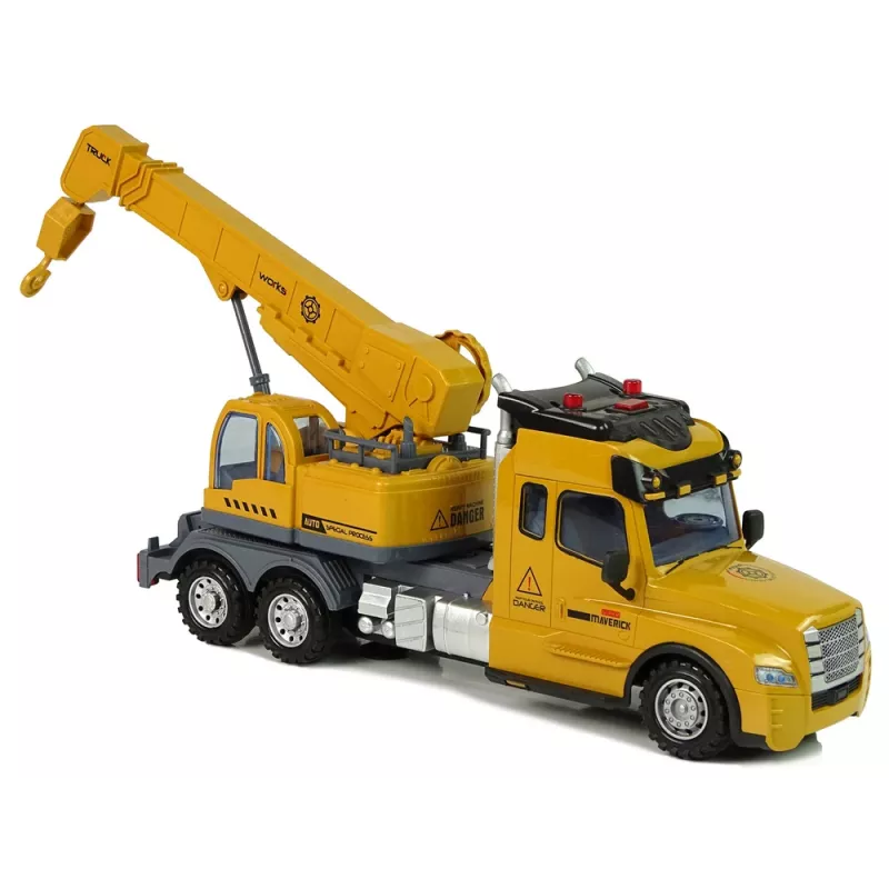 LEAN TOYS kauko-ohjattava nosturiauto Pilot 2.4G valot äänet keltainen