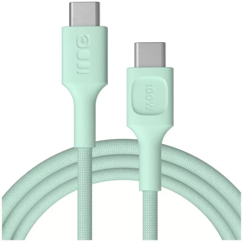Green Cell PowerStream USB-C–USB-C-kaapeli 100W 2m mintunvihreä