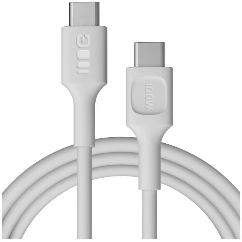 GREEN CELL PowerFlex USB-C–USB-C-kaapeli 2m 100W PD lumivalkoinen