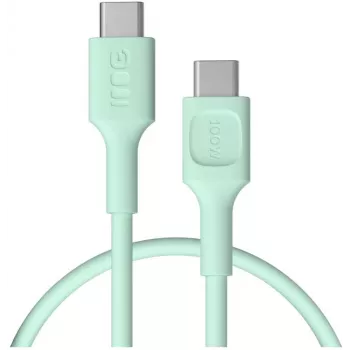 Green Cell PowerFlex pikalataus USB-C–USB-C-kaapeli 100W 0,3m mintunvihreä