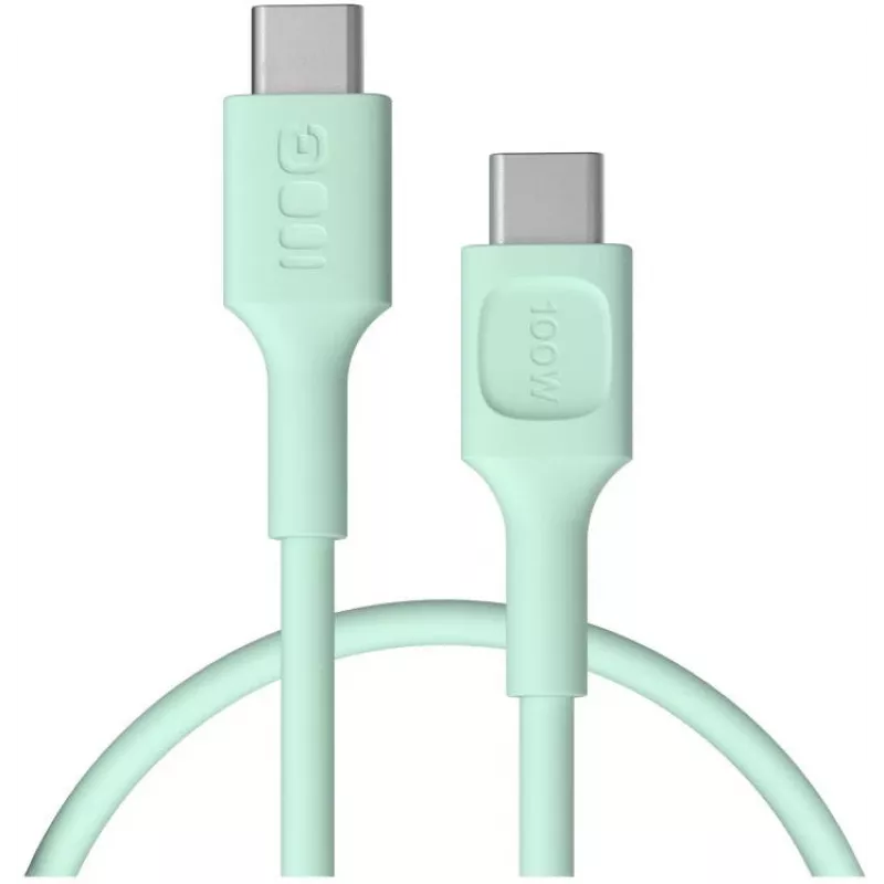 Green Cell PowerFlex pikalataus USB-C–USB-C-kaapeli 100W 0,3m mintunvihreä