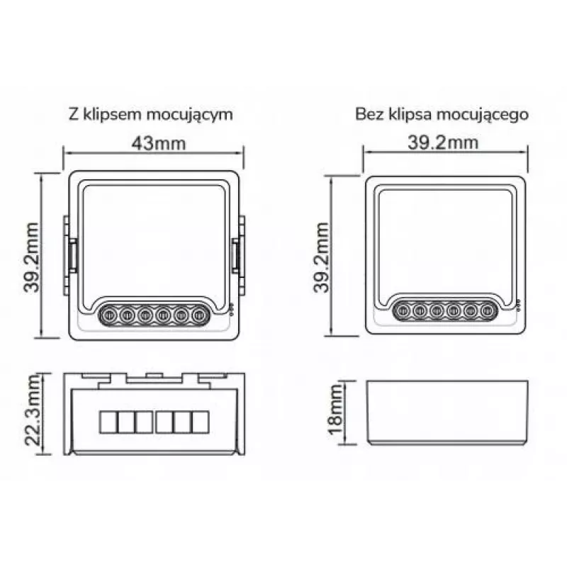 OXT Mini Smart WiFi relekytkentämoduuli 2-kanava Tuya T222