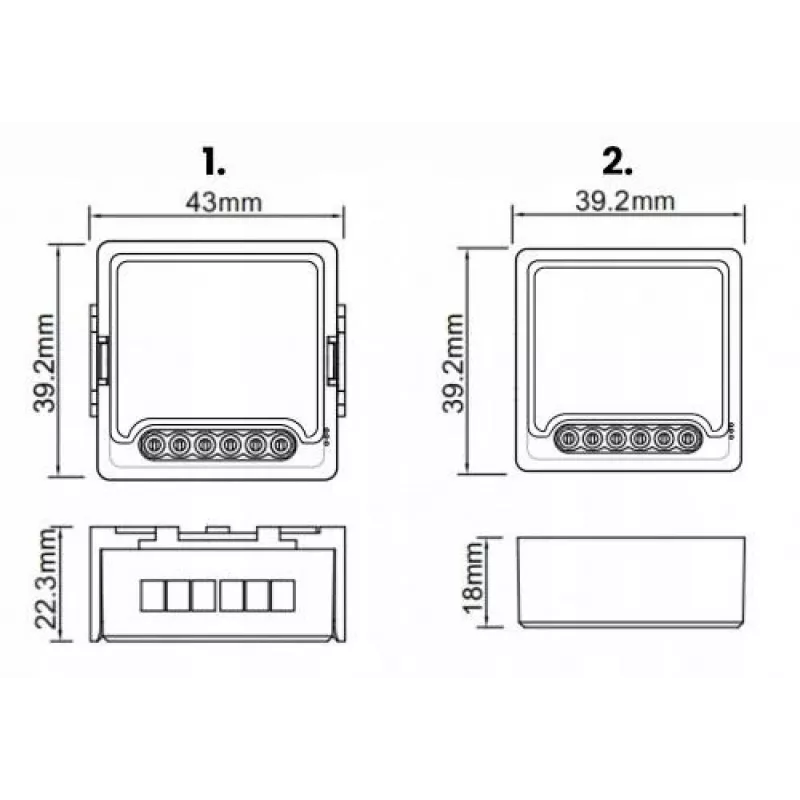 OXT Mini relemoduuli 2-kanava ilman nollajohdinta ZigBee TUYA T272