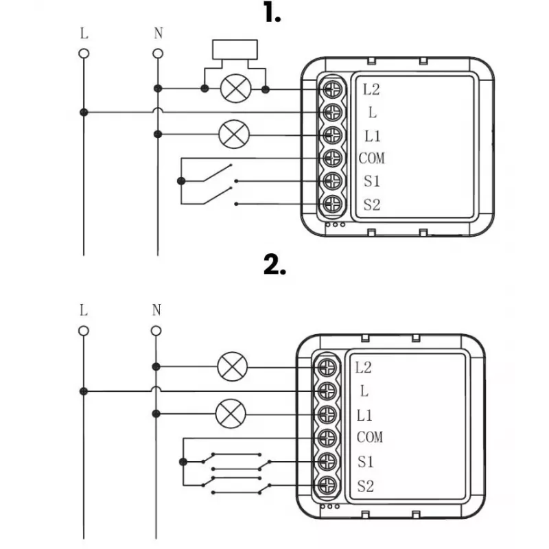 OXT Mini relemoduuli 2-kanava ilman nollajohdinta ZigBee TUYA T272