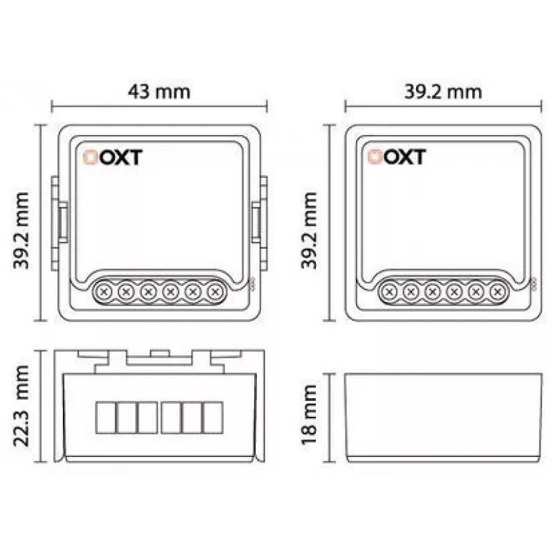 OXT Mini Smart sokkien ja rullaverhojen ohjainmoduuli WiFi+RF Tuya T229