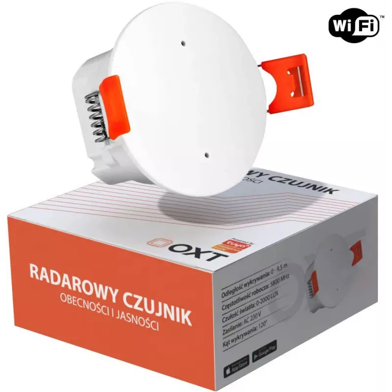 OXT T150 mmWave-tutka läsnäolo- & kirkkausanturi 230V WiFi Tuya Smart Life