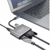 ZENWIRE USB-C-moniporttisovitin keskitin 4-in-1 HDMI 4K VGA USB-A Space Gray BYL-2310