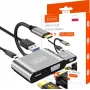 ZENWIRE USB-C-moniporttisovitin keskitin 4-in-1 HDMI 4K VGA USB-A Space Gray BYL-2310