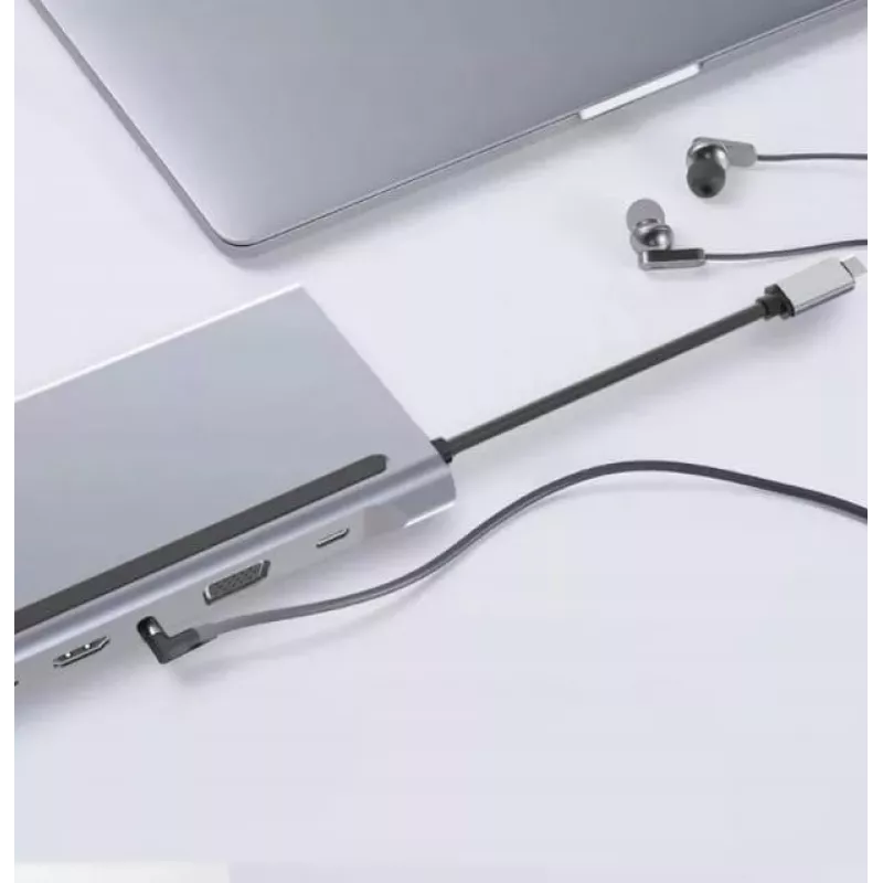 ZENWIRE USB-C-keskitin sovitin 12-in-1 telakointiasema 2x HDMI 4K Ethernet RJ45 USB 3.0 BYL-2211
