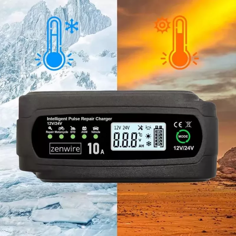 ZENWIRE JMD-10 älykäs autolaturi 12V 24V 10A korjaustoiminnolla