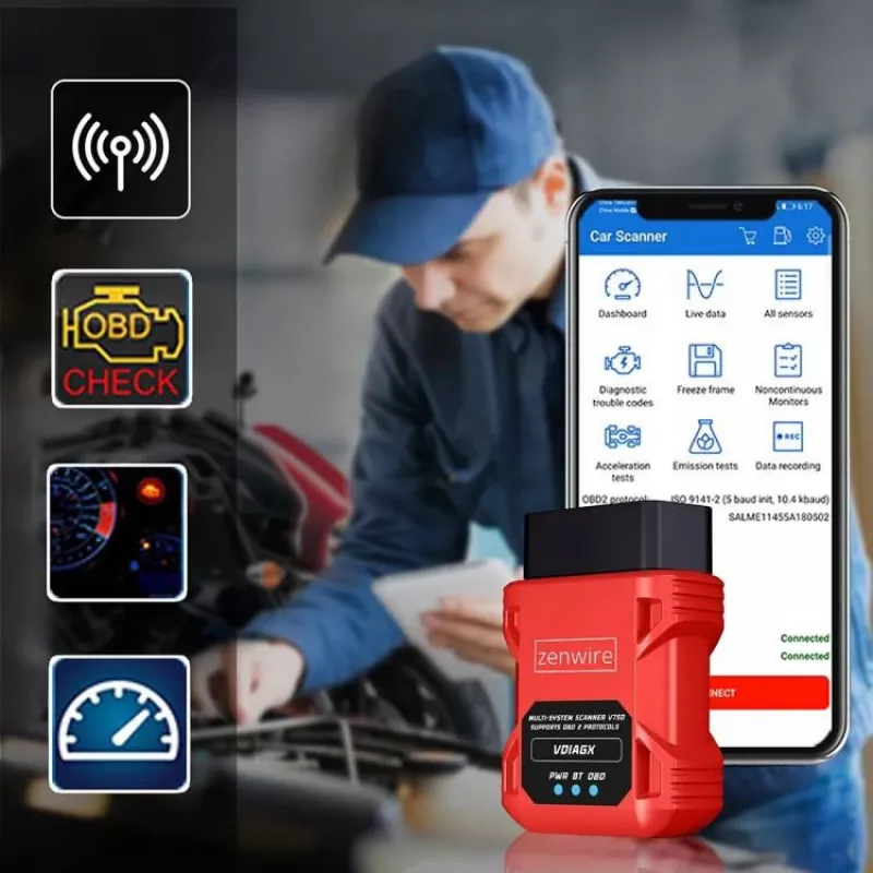 OBD2-diagnostiikkaskanneri ELM327 VDiagX V016 Bluetooth-liitäntä testeri