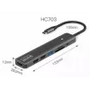 ZENWIRE BS-HC703 USB-C 7-in-1 hubisovitin HDMI 4K, USB 3.0, SD, PD