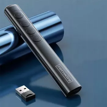 ZENWIRE S9 USB-esityslaserosoitin, 2,4 GHz, punainen laser, musta