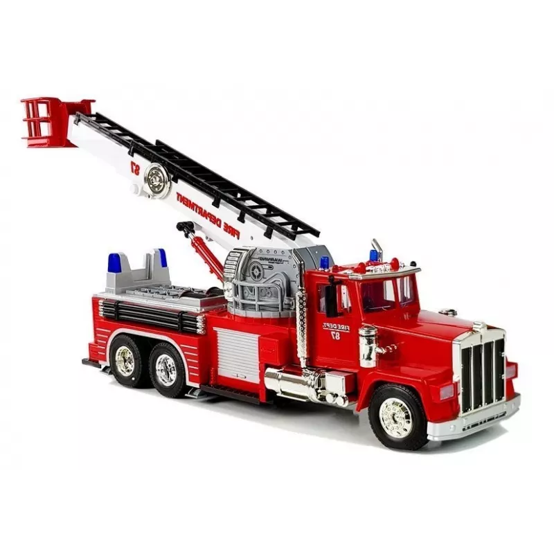 LEAN TOYS paloauto ulosvedettävällä kääntöportaalla, R/C, ääni, valo, sireeni
