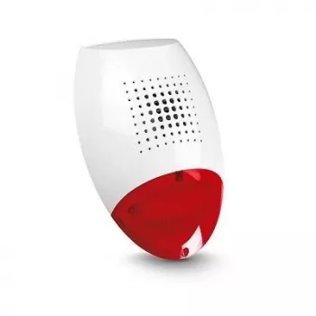 SATEL SP-500 R johdollinen ulkosireeni vilkkuvalolla, punainen kotelo, valkoinen LED