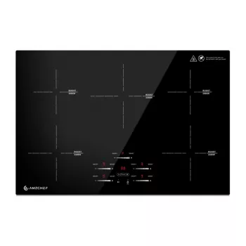 AMZCHEF CE-FS-I95S-GFFDD0 5-alueinen induktioliesi 9500W kalusteeseen asennettava musta