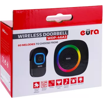EURA WDP-46A3 langaton ovikellosarja musta