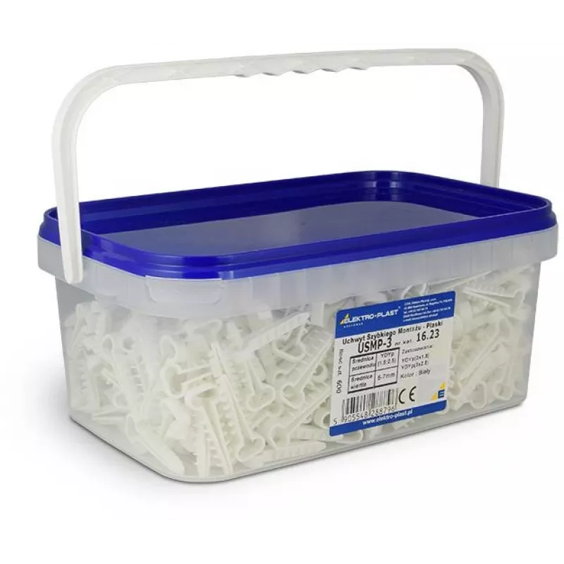 Quick Mount -klipsi - Flat USMP-3 Elektro-Plast Opatówek 600 kpl LAATIKKO 16.23