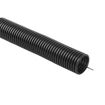 OLLO joustava PVC-aallotettu putki UV 320N ohjauslangalla 50/43 mm, 25 m, musta